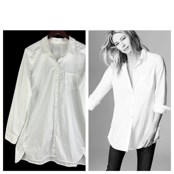 J Jill White Shirt Collection Sz Large Tall LT 12 14 Top Blouse Button Down - Picture 1 of 6